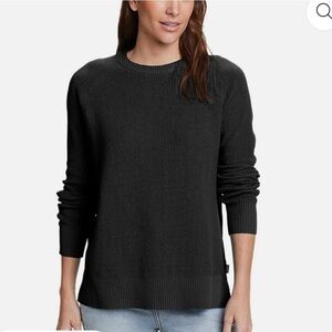 Eddie Bauer Women's Cascadia Cotton Sweater, Black XL